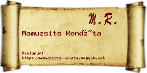 Mamuzsits Renáta névjegykártya